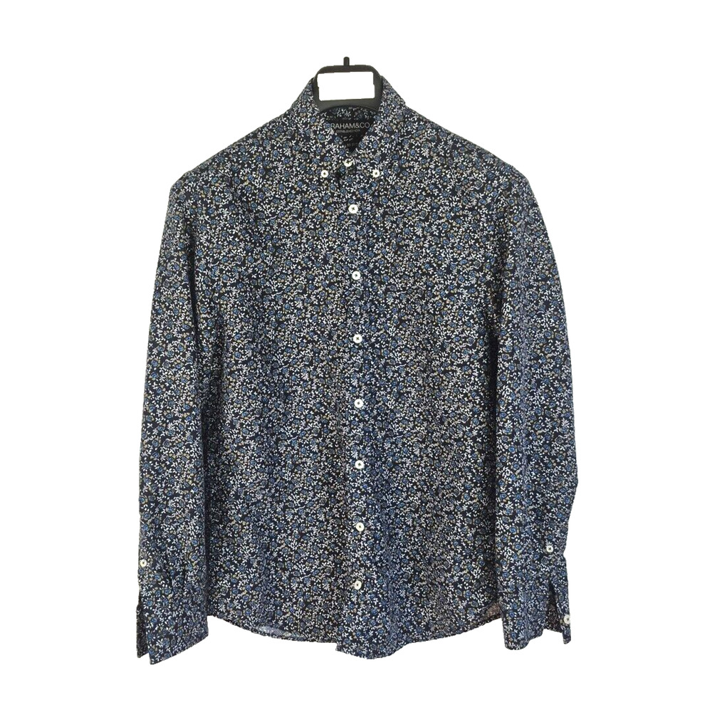 Graham & CO Dress Shirt Mens Small Slim Fit 14 1/2-15 32/33 Button Down Floral